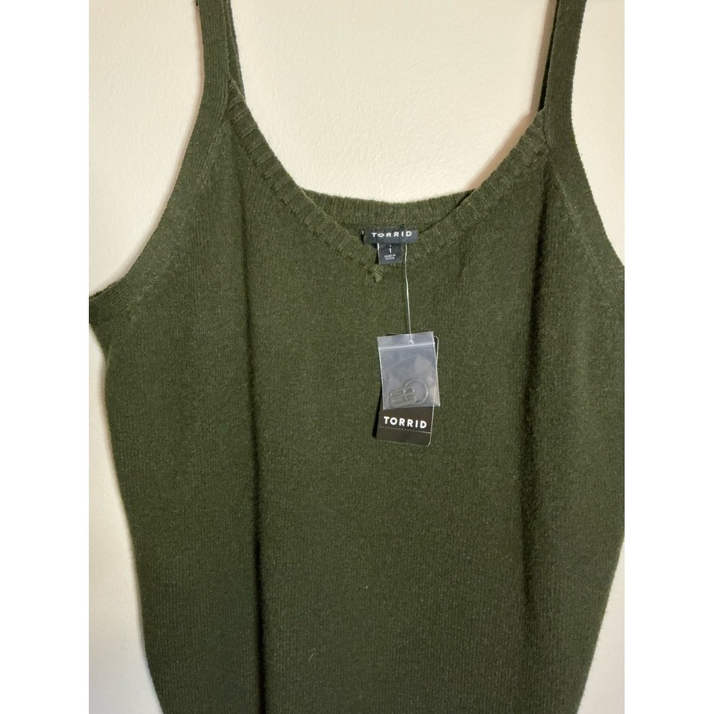 Torrid Women's Olive Knit Tank Top Plus